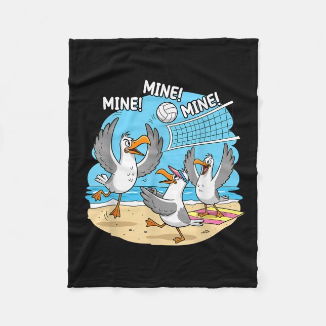 Cobertor De Velo Funny Bird Playing Volleyball Mine Game Day Vibes  (Frente)
