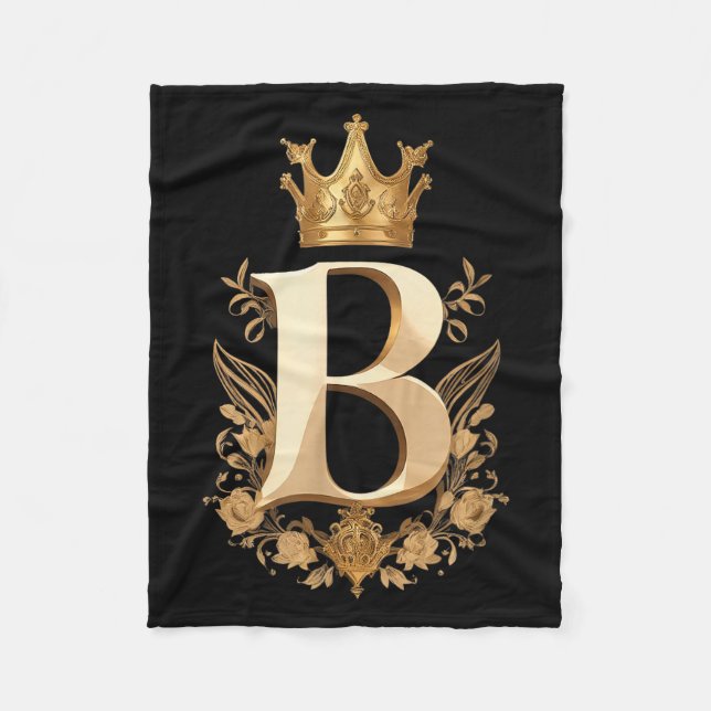 Cobertor De Velo Funny Birthday Queen B - Letter B And Crown (bee)  (Frente)