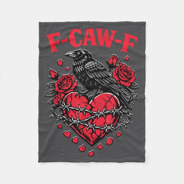 Cobertor De Velo Funny Black Bird F-caw-f Anti Valentines Day Singl (Frente)