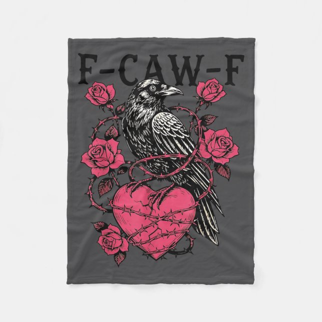 Cobertor De Velo Funny Black Bird F-caw-f Anti Valentines Day Singl (Frente)