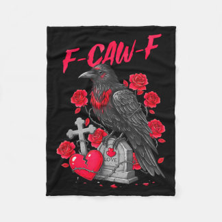 Cobertor De Velo Funny Black Bird F-caw-f Anti Valentines Day Singl