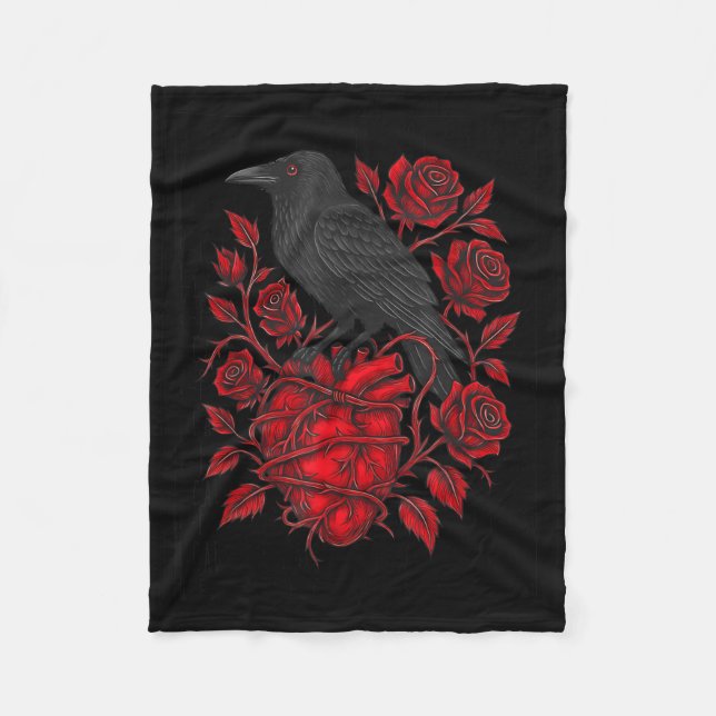 Cobertor De Velo Funny Black Bird F-caw-f Anti Valentines Day Singl (Frente)