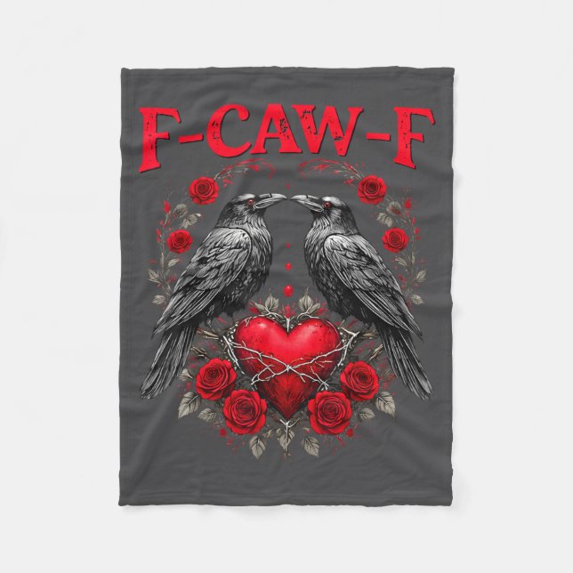 Cobertor De Velo Funny Black Bird F-caw-f Anti Valentines Day Singl (Frente)