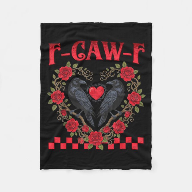 Cobertor De Velo Funny Black Bird F-caw-f Anti Valentines Day Singl (Frente)