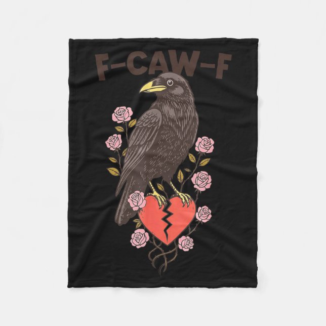 Cobertor De Velo Funny Black Bird F-caw-f Anti Valentines Day Singl (Frente)