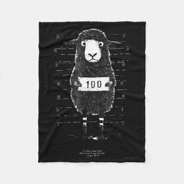 Cobertor De Velo Funny Black Sheep Mugshot Lost But Found Humor Fun (Frente)