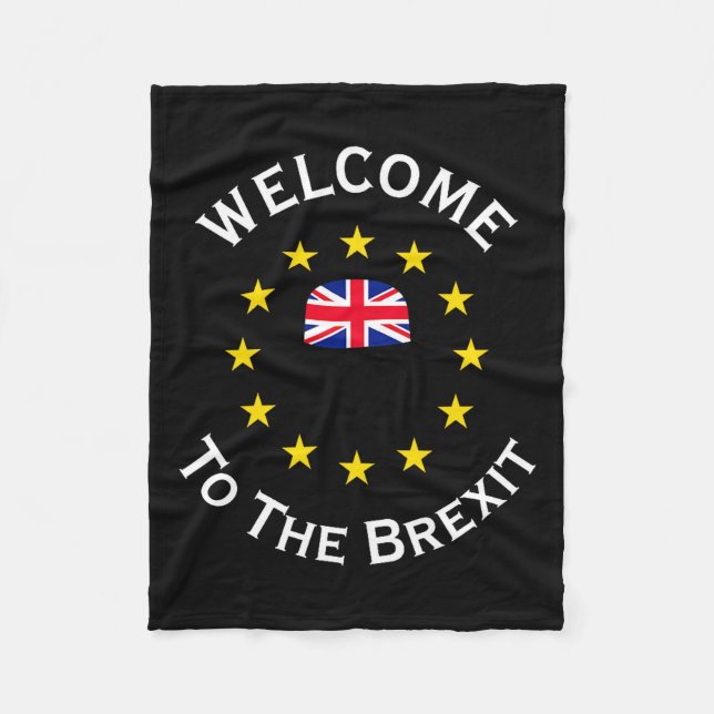 Cobertor De Velo Funny Blue Yellow European Union Welcome To Brexit (Frente)
