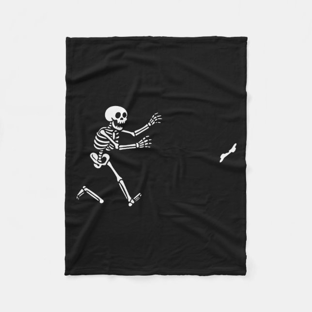 Cobertor De Velo Funny Boxer Running Skeleton Halloween  (Frente)