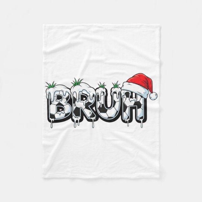 Cobertor De Velo Funny Bruh Soccer Christmas Xmas Pajama _1  (Frente)