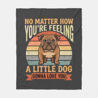 Cobertor De Velo Funny Bulldog Love Quote Retro Dog