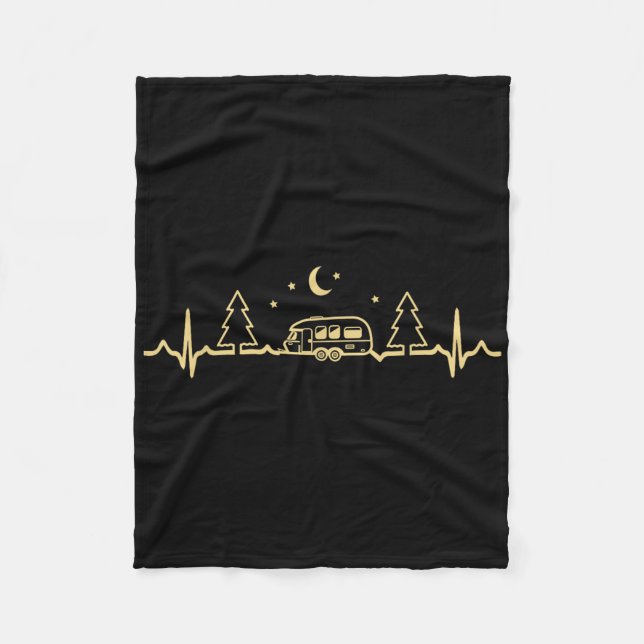 Cobertor De Velo Funny Camping Heartbeat Nature Camper Hiking Men W (Frente)