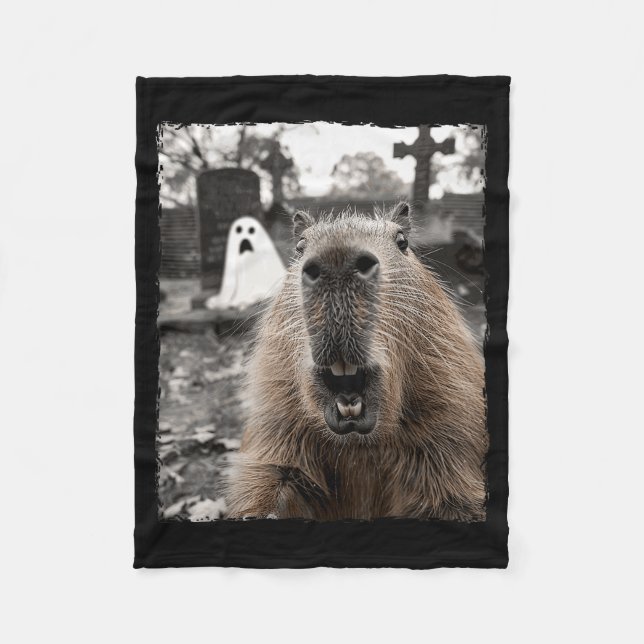 Cobertor De Velo Funny Capybara Halloween Costume  (Frente)