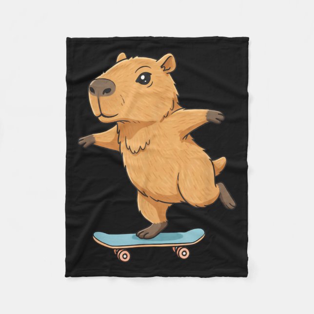 Cobertor De Velo Funny Capybara Skater Skateboard Ballerina Zoo Boy (Frente)