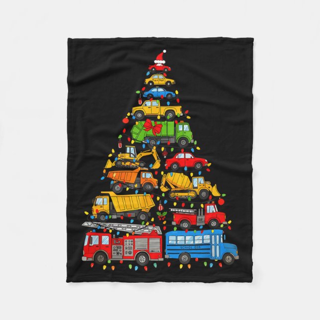 Cobertor De Velo Funny Car Christmas Tree Xmas Light Boys Kids Todd (Frente)