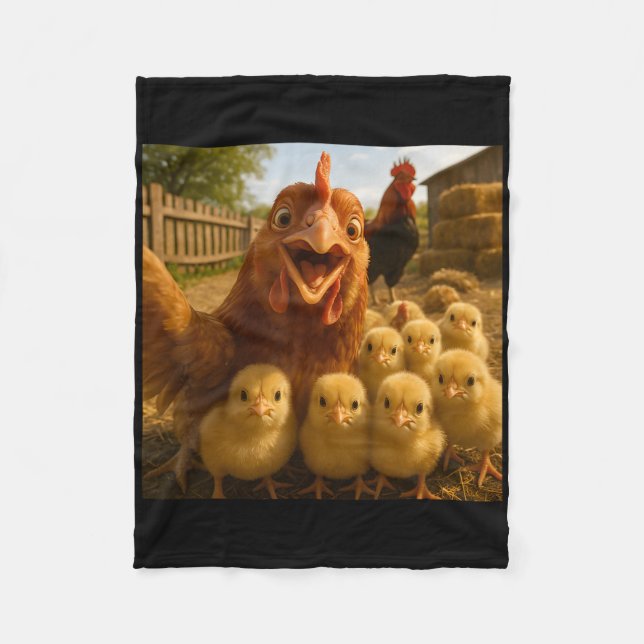 Cobertor De Velo Funny Chicken Chicks For Easter Chickens Halloween (Frente)