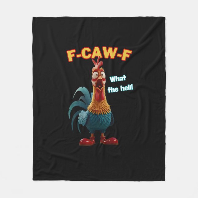 Cobertor De Velo Funny Chicken F-Caw-F Poultry Humor Tee (Frente)