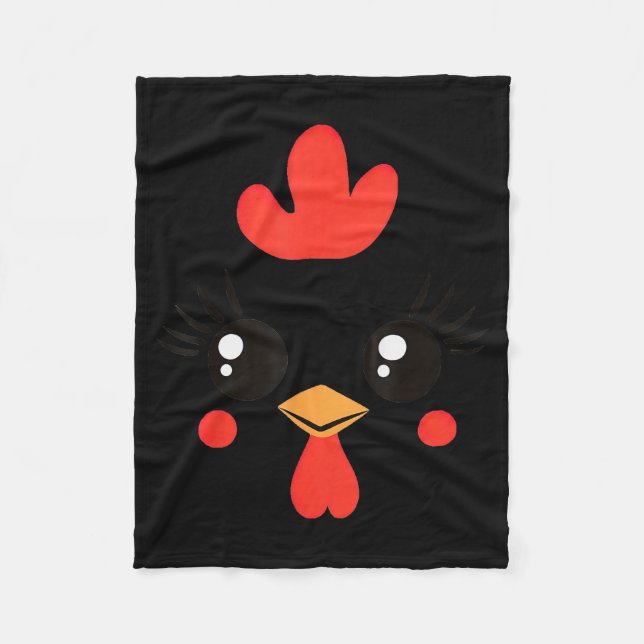 Cobertor De Velo Funny Chicken Face Halloween  (Frente)