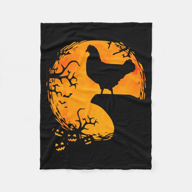 Cobertor De Velo Funny Chicken Halloween Moon Silhouette Soky Chick (Frente)