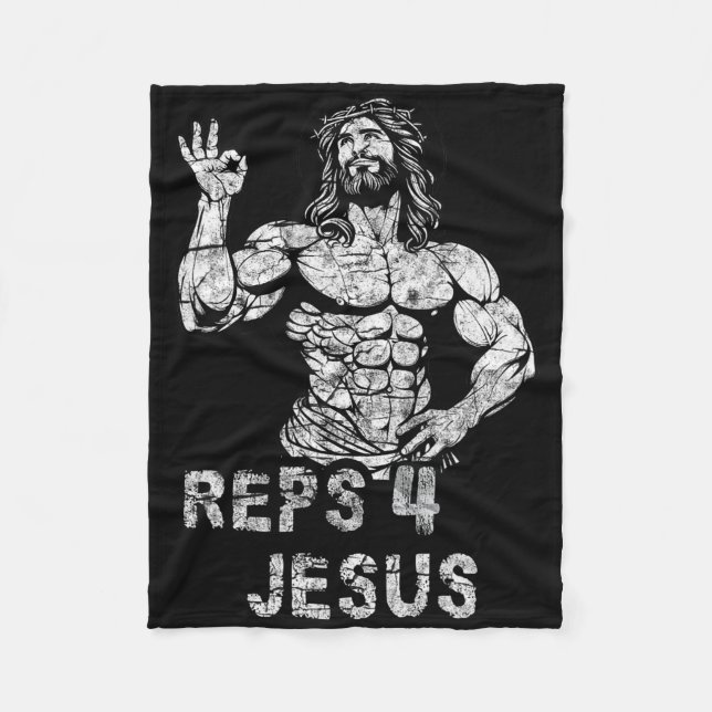 Cobertor De Velo Funny Christian Reps 4 Jesus Funny Workout Bodybui (Frente)