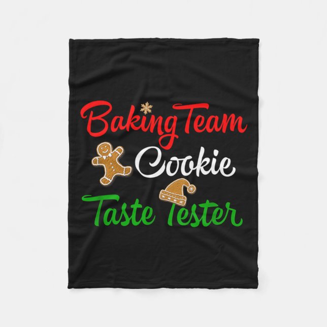 Cobertor De Velo Funny Christmas Baking Team Cookie Taste Tester  (Frente)
