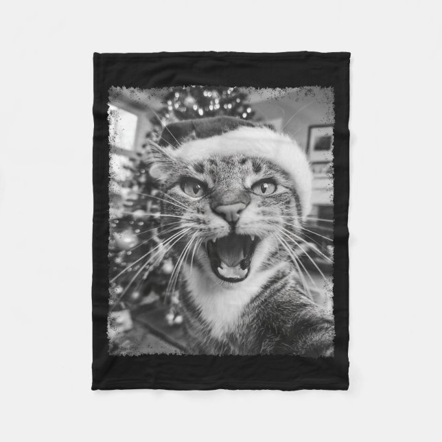 Cobertor De Velo Funny Christmas Cat Selfie  (Frente)