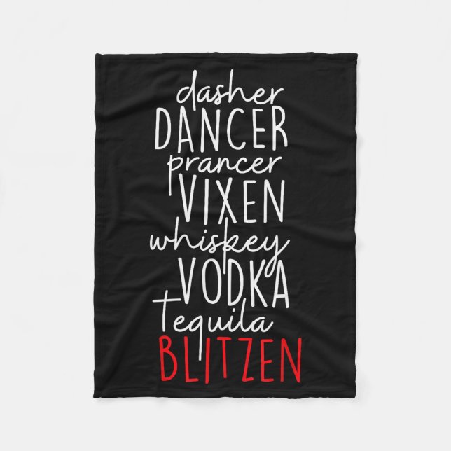 Cobertor De Velo Funny Christmas Dasher Dancer Prancer Vixen Whiske (Frente)