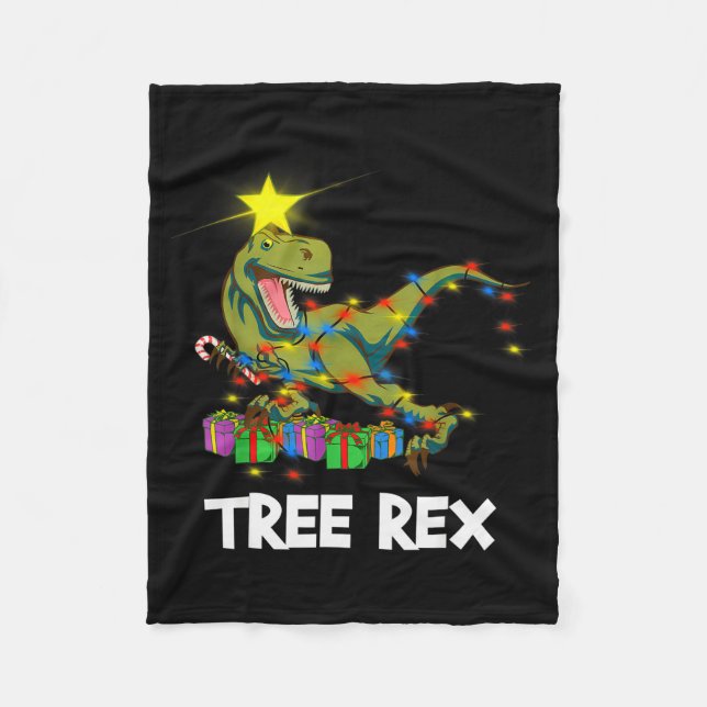Cobertor De Velo Funny Christmas Dinosaur Tree Rex Men Women Kids G (Frente)