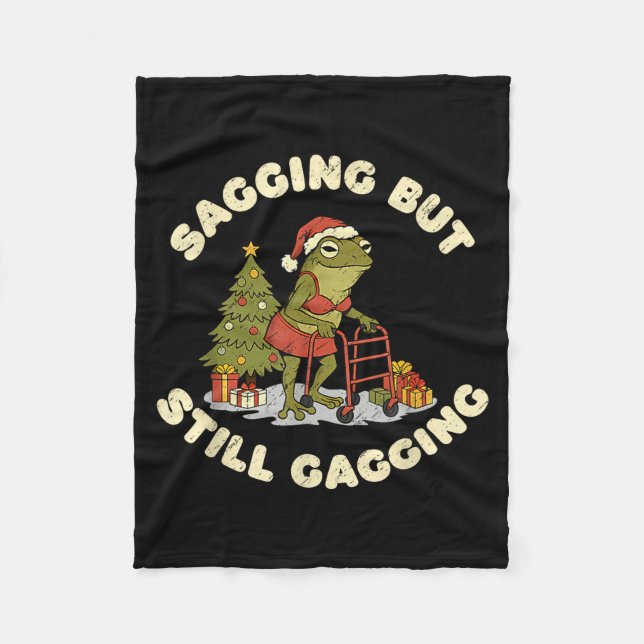 Cobertor De Velo Funny Christmas Frog Sagging But Still Gagging Fro (Frente)