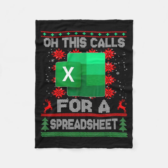 Cobertor De Velo Funny Christmas Oh This Calls For A Spreadsheet Sa (Frente)