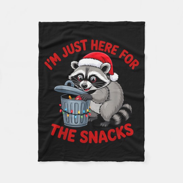 Cobertor De Velo Funny Christmas Raccoon Shirt I'm Just Here For Th (Frente)