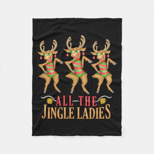 Cobertor De Velo Funny Christmas Reindeer All The Jingle Ladies  (Frente)