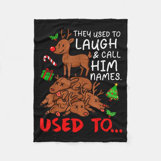 Cobertor De Velo Funny Christmas Reindeer They Used To Laugh &amp;  (Frente)
