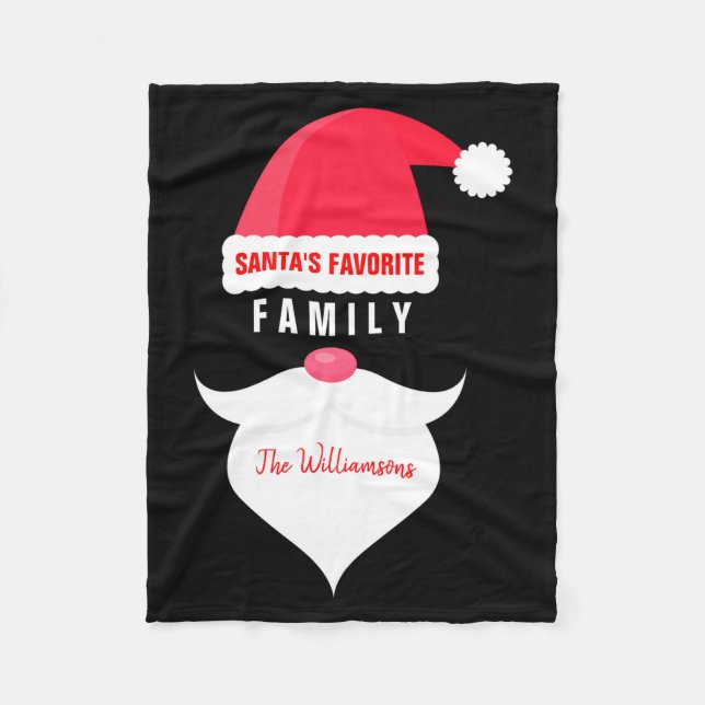 Cobertor De Velo Funny Christmas Santas Favorite Family  (Frente)