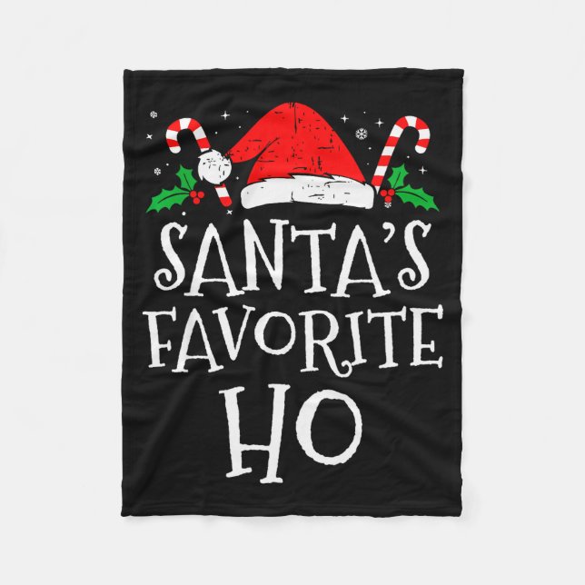 Cobertor De Velo Funny Christmas Santa's Favorite Ho Naughty Pajama (Frente)