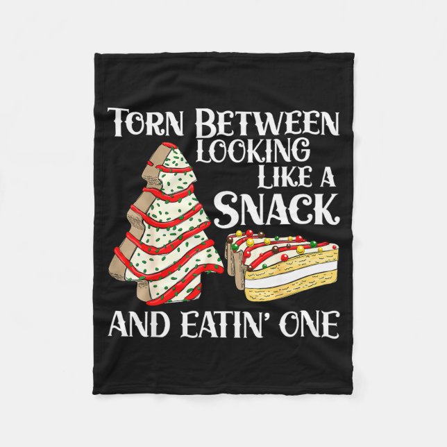 Cobertor De Velo Funny Christmas Tree Cake Torn Between Looking Lik (Frente)