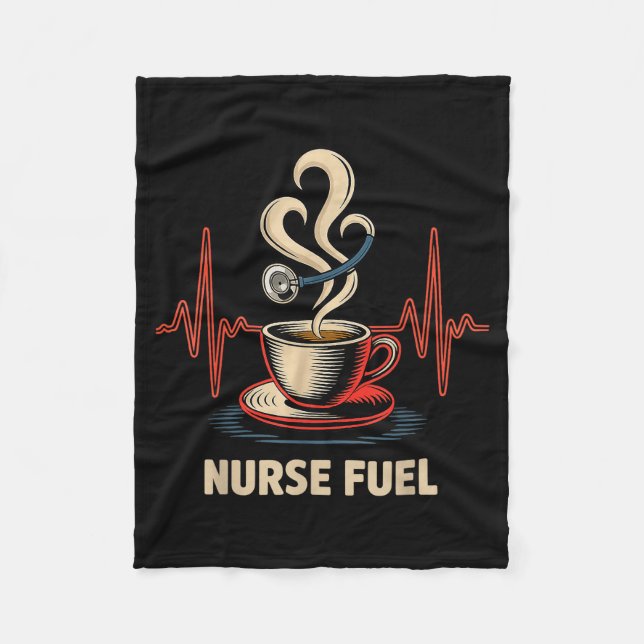 Cobertor De Velo Funny Coffee Nurse Ekg Nurses Energy Caffeine Love (Frente)