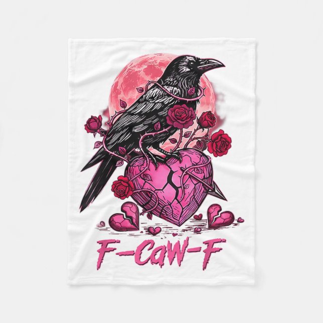 Cobertor De Velo Funny Crow F-caw-f Valentines Day Black Bird Fcawf (Frente)