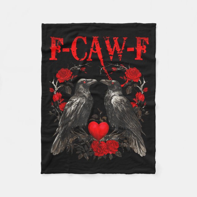 Cobertor De Velo Funny Crow F-caw-f Valentines Day Black Bird Fcawf (Frente)