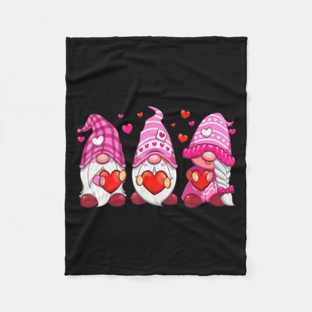 Cobertor De Velo Funny Cute Three Gnomies Nk Hearts Matching Vale  (Frente)