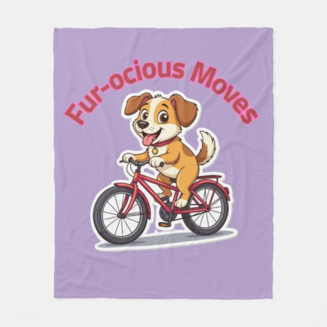 Cobertor De Velo **Funny Cycling Dog – Cute Dog Riding a Bicycle Il (Frente)