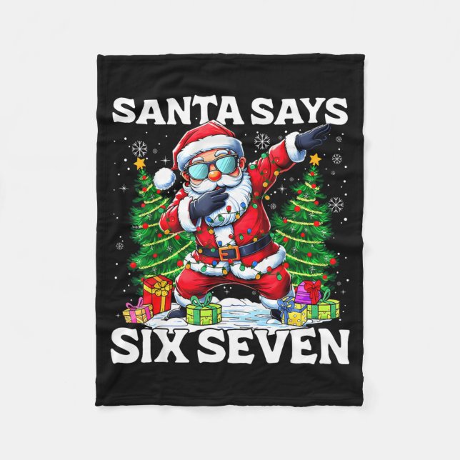 Cobertor De Velo Funny Dabbing Santa Says Six Seven 67 Meme Christm (Frente)