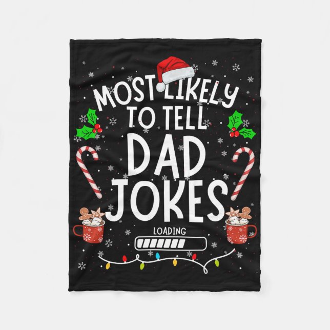 Cobertor De Velo Funny Dad Tee Christmas Most Likely To Tell Dad Jo (Frente)