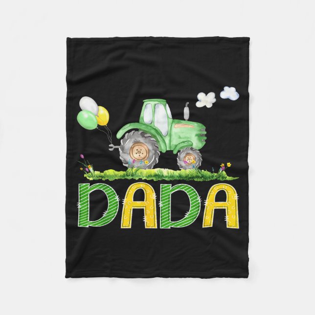 Cobertor De Velo Funny Dada Birthday Boy Tractor Farm Truck Matchin (Frente)