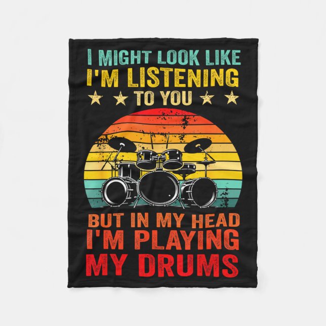 Cobertor De Velo Funny Drummer Men Women Drumline Drumming Musical  (Frente)