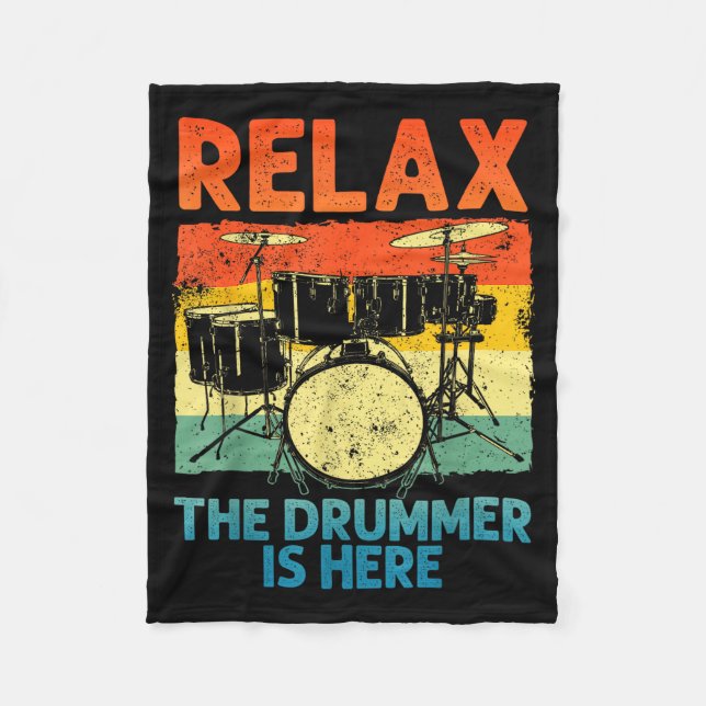 Cobertor De Velo Funny Drumming Art For Men Women Drumline Drum Set (Frente)