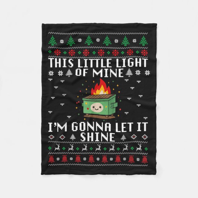 Cobertor De Velo Funny Dumpster Fire Ugly Christmas Sweaters For Me (Frente)