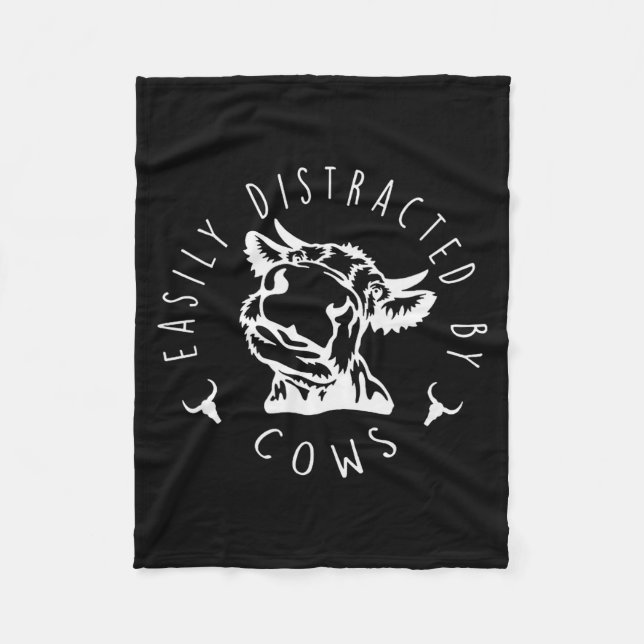 Cobertor De Velo Funny Easily Distracted By Cows Design  (Frente)