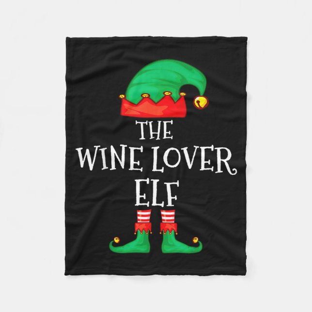 Cobertor De Velo Funny Elf Family Christmas The Wine Lover Elf Men  (Frente)