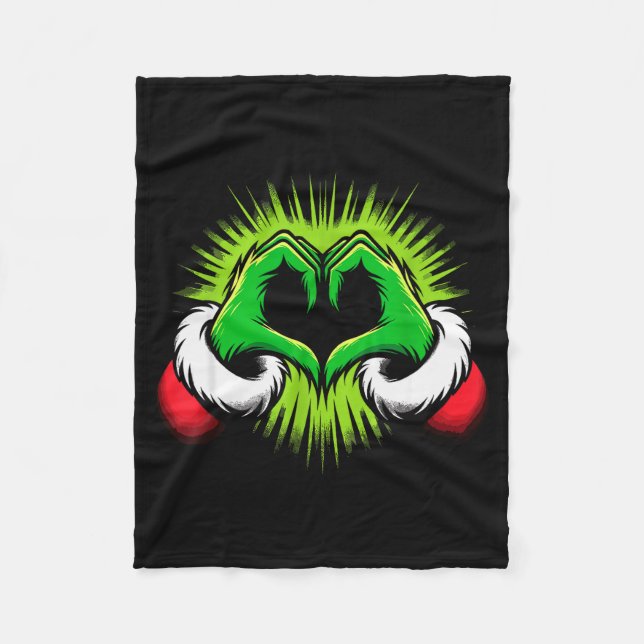 Cobertor De Velo Funny Elf Heart Hands Love Christmas  (Frente)