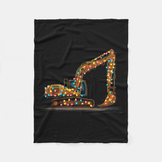 Cobertor De Velo Funny Excavator Christmas Graphics Lights Lover  (Frente)